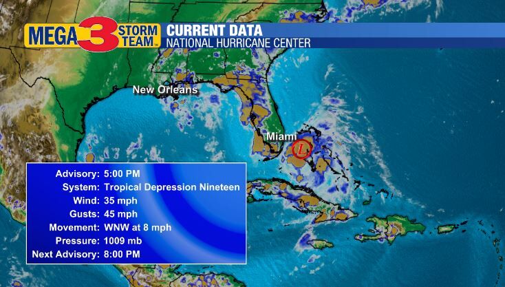 Tropical Depression #19 Currents from the National Hurricane Center